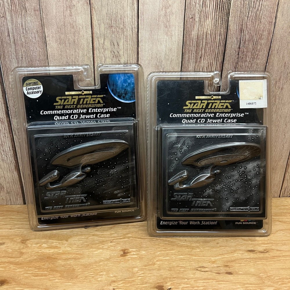VTG Star Trek TNG 10th Anniversary Enterprise Quad CD Jewel Case - Set of 2